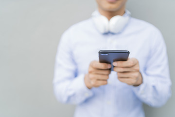 Man using his phone