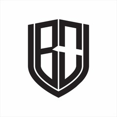Fototapeta premium BO Logo monogram with emblem shield design isolated on white background
