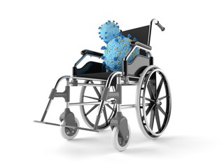 Fototapeta na wymiar Virus with wheelchair