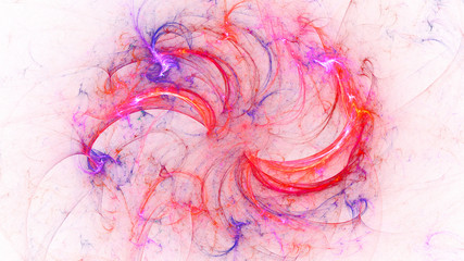 3D rendering abstract white fractal light background
