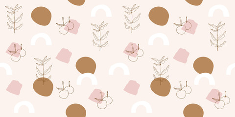 Line Drawing and Abstract Seamless Pattern