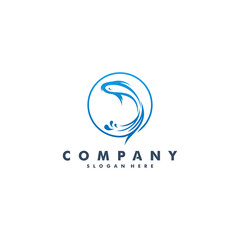Fish logo design template, Animal icon vector illustration