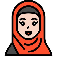 Muslim woman icon, ramadan festival related vector
