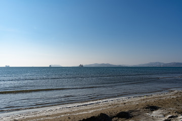 Marine landscape with views of the beach of the Bay