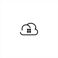 Cloud House Logo Design. Home cleaning or delivery company business logo