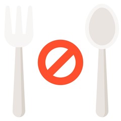 Fasting, No spoon and fork icon, ramadan festival related vector