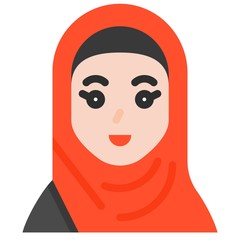 Muslim woman icon, ramadan festival related vector