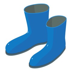 Garden rubber boots icon. Isometric of garden rubber boots vector icon for web design isolated on white background