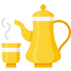 Teacup and teapot icon, ramadan festival related vector