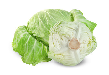 Obraz premium cabbage isolated on white background ,Green leaves pattern