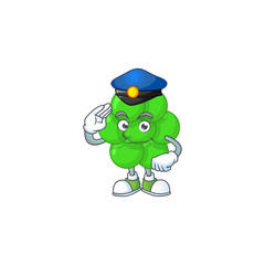 A dedicated Police officer of staphylococcus aureus cartoon drawing concept