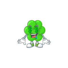 Cute rich staphylococcus aureus mascot character style with money eyes
