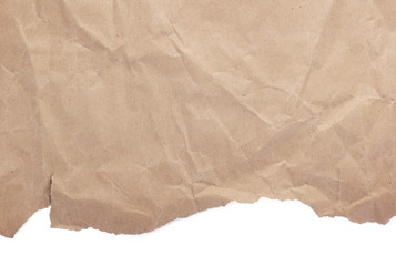 Fototapeta na wymiar wrinkled or crumpled paper on white background