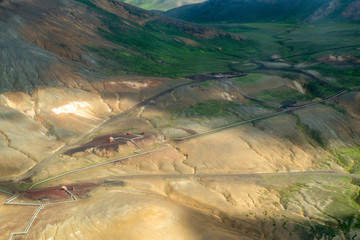 Geothermal power station in Iceland. Generation of ecologically clean renewable energy.