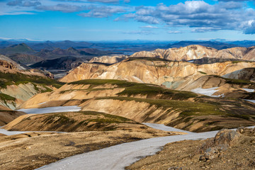 Obraz premium Volcanic mountains of Landmannalaugar in Fjallabak Nature Reserve. Iceland