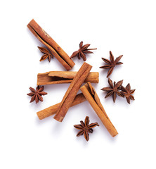 anise star and cinnamon stick