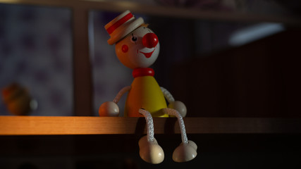 clown doll on a white background