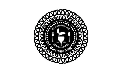 vintage-style emblem logo with an eagle theme	