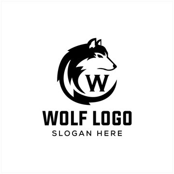 simple and elegant wolf designs logo