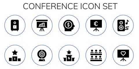 Modern Simple Set of conference Vector filled Icons