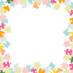 Colorful Jigsaw puzzle pieces background.