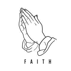 Faith Praying Hands - obrazy, fototapety, plakaty