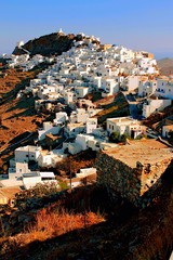 Greece, Serifos island, view of the town of Chora.