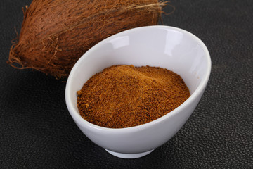 Coconut brown sugar in the bowl