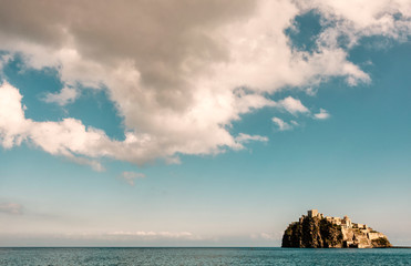 Aragonese castle with clouds