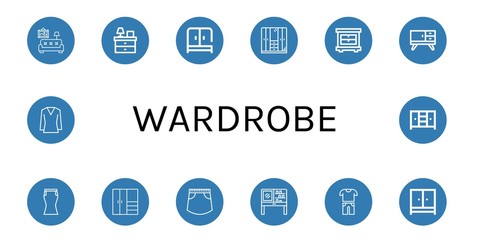 wardrobe icon set