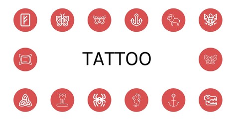 tattoo icon set