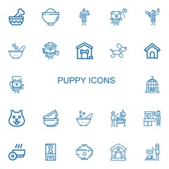 Fototapeta na wymiar Editable 22 puppy icons for web and mobile