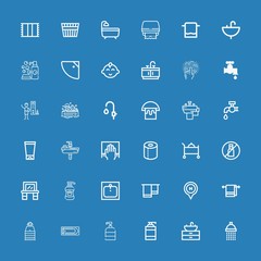 Editable 36 bath icons for web and mobile