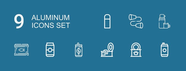 Editable 9 aluminum icons for web and mobile