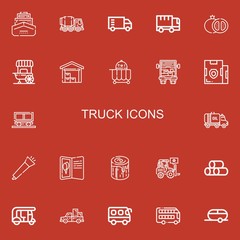 Editable 22 truck icons for web and mobile