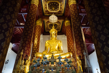 Buddha images in the Ayutthaya period. Beautiful depicting Buddha.