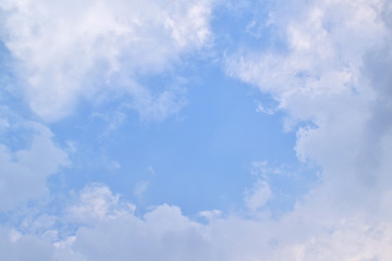 Naklejka na ściany i meble Sky blue background. Natural background.The sky with clouds and sunlight