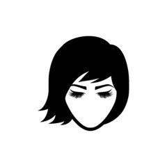 Fototapeta na wymiar Woman face logo design isolated on white background