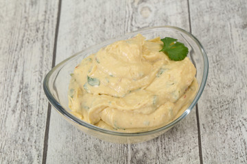 Hummus snack with olive oil