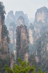 Zhangjiajie National Forest Park, in China's Hunan Province, comprises of thousands of sandstone pillars. The Yuanjiajie section is home to the Avatar Mountain and the Greatest Natural Bridge.
