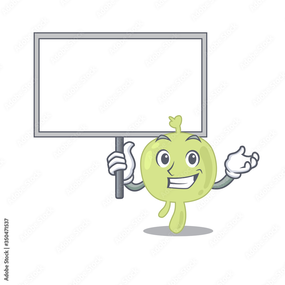 Canvas Prints cartoon picture of lymph node mascot design style carries a board