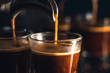 Coffee-Make coffee from the machine at home,Coffee in a cup