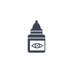 Eye Drops related vector glyph icon. Isolated on white background. Vector illustration.