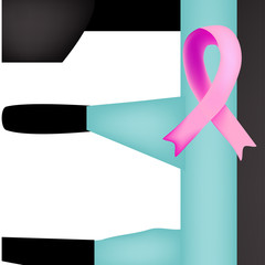 World Breast Cancer Day. Pink ribbon against breast cancer. mammography, mammograph, diagnosis. Vector illustration on isolated background.