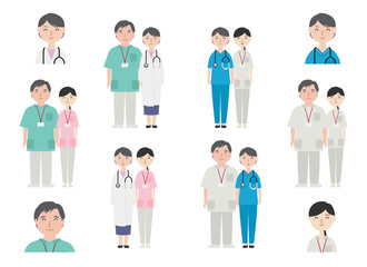 笑顔の熟練女医と看護師たち2
