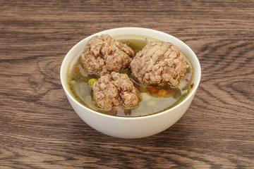 Soup with vegetables and meat balls