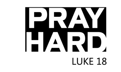 Pray Hard, Christian faith, Typography for print or use as poster, card, flyer or T Shirt 