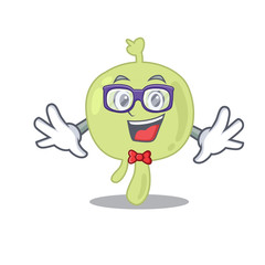 A cartoon drawing of geek lymph node wearing weird glasses