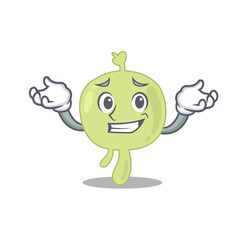 A cute picture of grinning lymph node caricature character