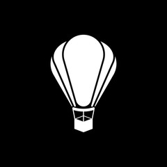 Vector illustration. Silhouette of hot air balloon.